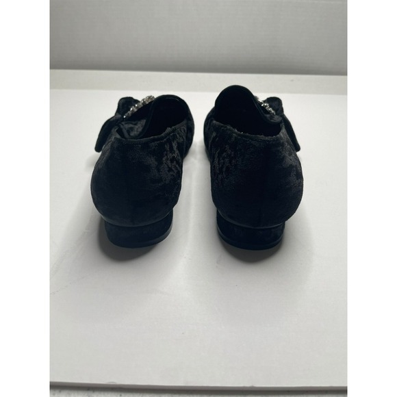 ComfortView 7.5 Black Crushed Velvet & Rhinestone Loafers - Picture 2 of 7